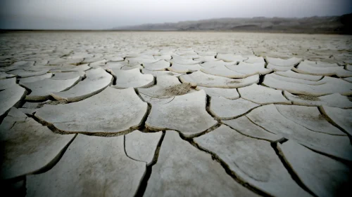 A view of a dry lake bed near Israel’s Dead Sea. Photo by Abir Sultan/Flash90.