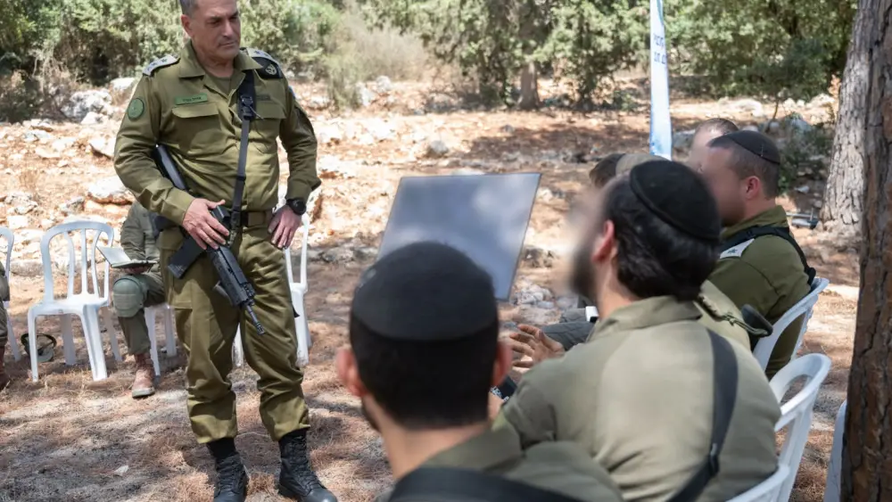 IDF Chief of Staff Lt. Gen. Eyal Zamir meets commanders from the Yonatan Battalion at the northern border with Lebanon, on July 29, 2026. Credit: IDF.