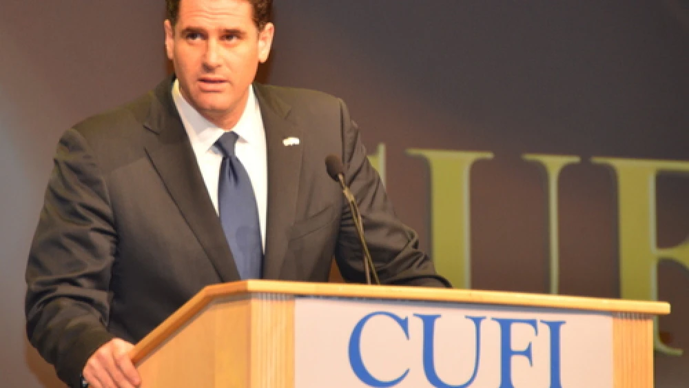Former Israeli Ambassador to the United States Ron Dermer addresses the 2014 Christians United for Israel (CUFI) summit. Credit: Maxine Dovere.