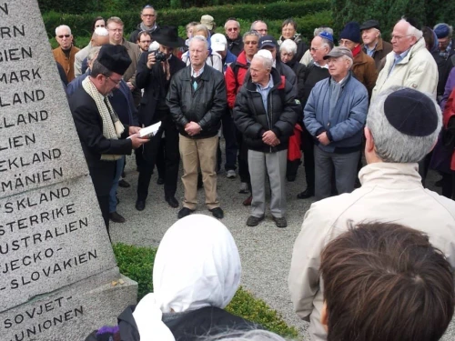 Jews attend a commemoration ceremony in Malmö's Jewish cemetery on Sept. 23. 2012. Photo by Canaan Lidor.