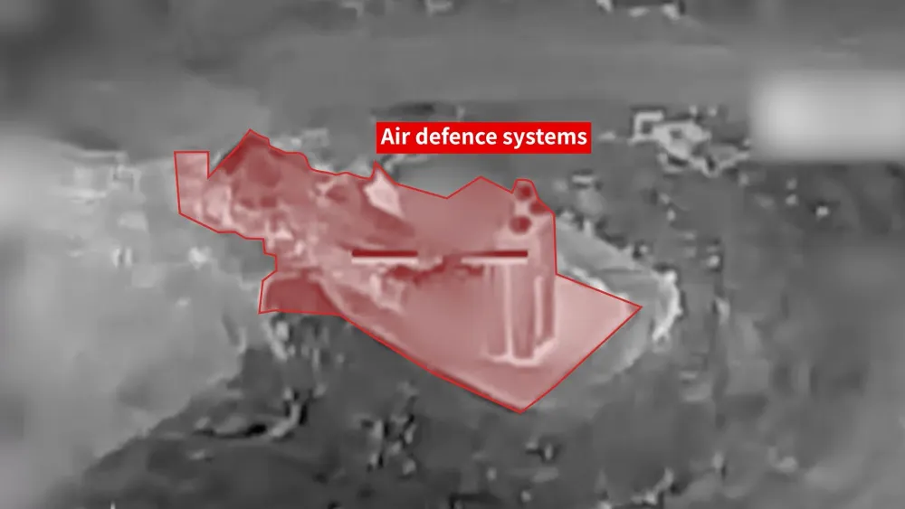 Special footage from the missile: eevealing how the Israeli Air Force strikes Iranian terror regime air defense systems. April 7, 2026. Credit: IDF.