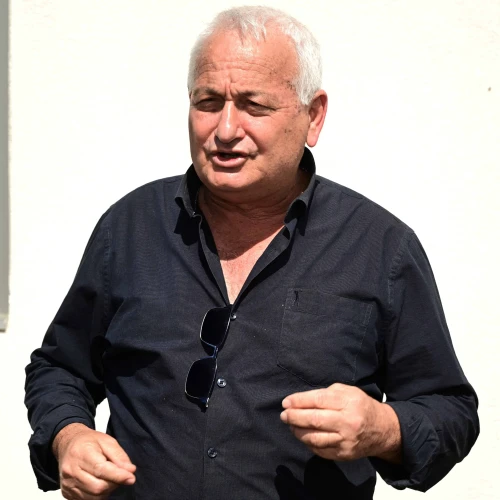 Then-Israeli Minister of Agriculture and Rural Development Alon Schuster during a visit to Kibbutz Metzar in the southern Golan Heights, March 19, 2021. Photo by Michael Giladi/Flash90.
