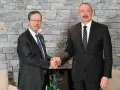 Israeli President Isaac Herzog during a meeting with Azerbaijani President Ilham Aliyev on the sidelines of the World Economic Forum Annual Meeting in Davos, Switzerland, Jan. 21, 2026. Photo by Kobi Gideon/GPO.