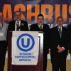 Attending the OU Kosher Kashrus Conference are (from left) OU Kosher chairman Dr. Joshua Penn; OU Kosher vice chairman Rabbi Yosi Heber; OU Kosher COO Rabbi Moshe Elefant; OU Kosher CEO Rabbi Menachem Genack; and OU president Mitchel Aeder. Credit: Courtesy.