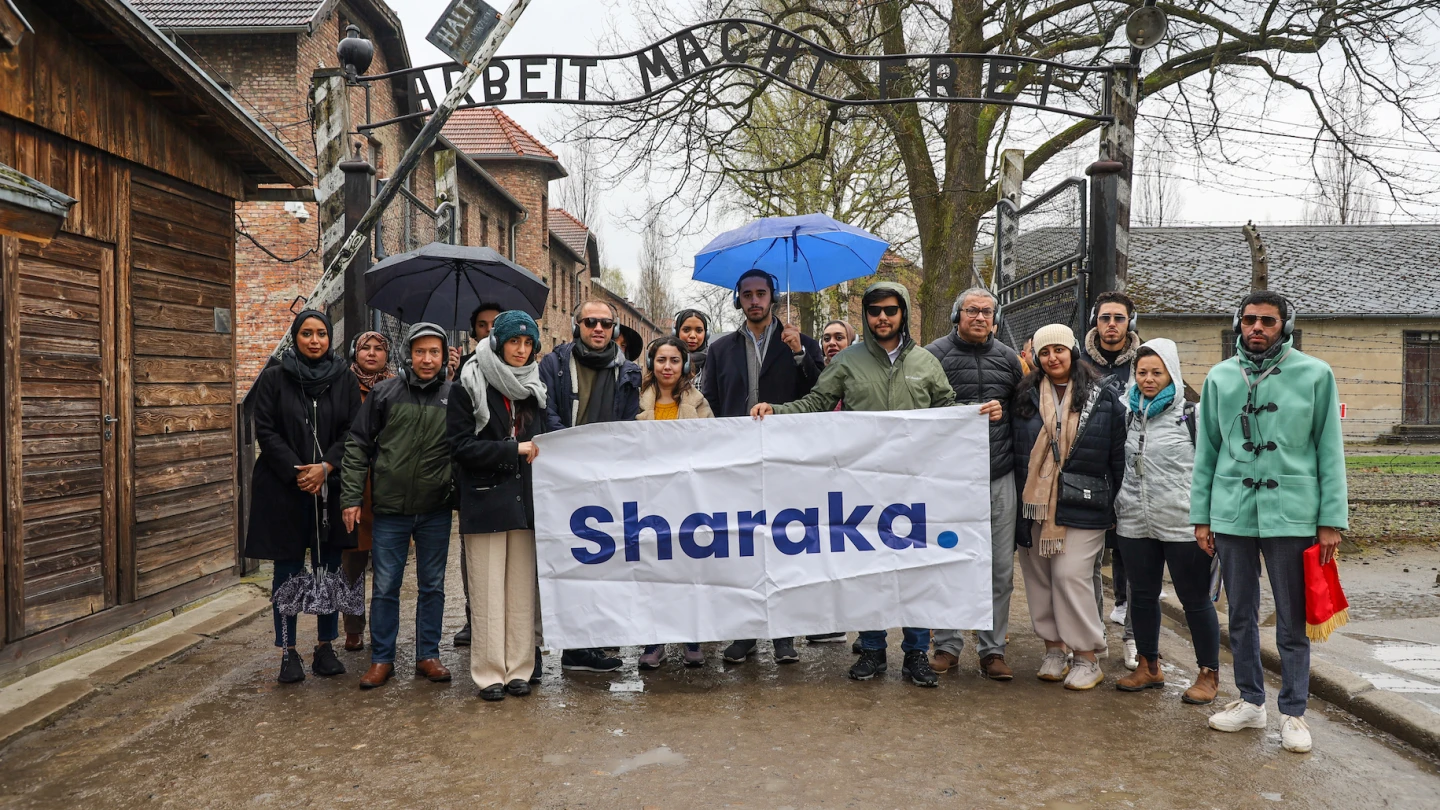 Sharaka’s delegation of Arab participants at March of the Living in Poland. Credit: Courtesy of Sharaka.