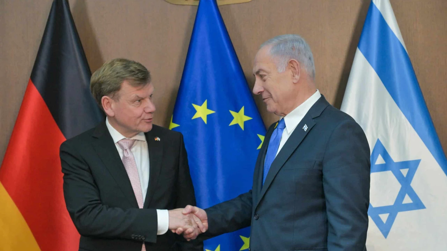 Israeli Prime Minister Benjamin Netanyahu meets with German Foreign Minister Johann Wadephul at the Prime Minister’s Office in Jerusalem on May 11, 2025. Photo by Kobi Gideon/GPO.