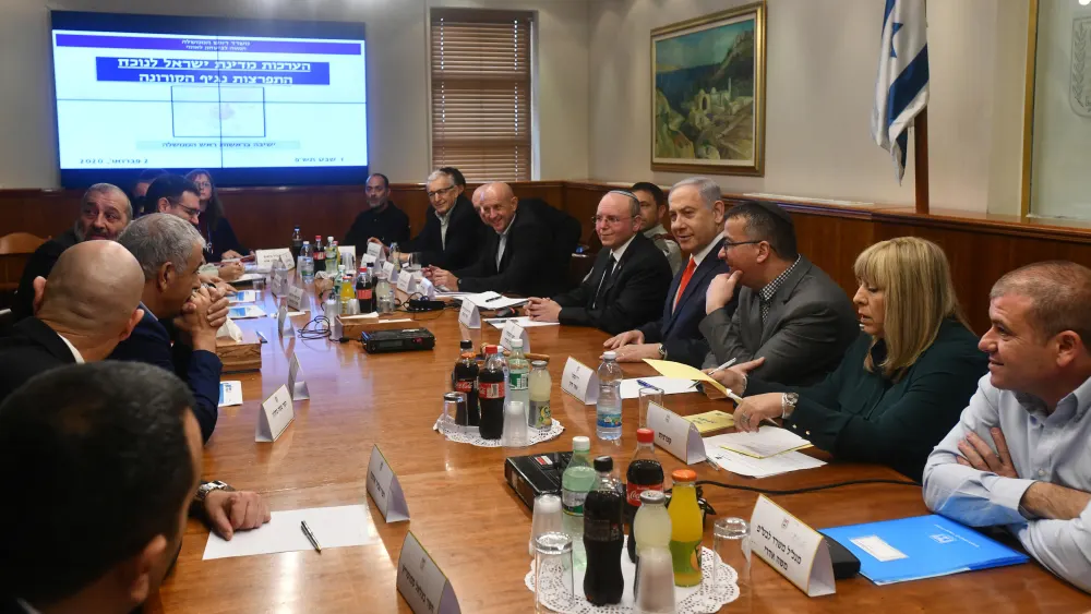 Israeli Prime Minister Benjamin Netanyahu discusses national preparedness regarding the coronavirus outbreak in China, and Israeli measures of limiting it if and when domestic cases are reported. Photo by Haim Zach/GPO.