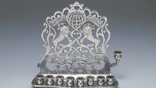 A menorah from Copenhagen selected by famed author-illustrator Maurice Sendak for a current exhibit at the Jewish Museum in New York. Courtesy: The Jewish Museum.