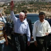 Former U.S. President Jimmy Carter during a visit with the organization Elders at a checkpoint near the West Bank village of Bilin near Ramallah on Aug. 27, 2009. .Credit: Mohamar Awad/Flash90.