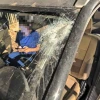 Damage to an Israeli car following a reported lynching attempt near the southern Samaria community of Ma'aleh Levonah, Oct. 4, 2023. Credit: Binyamin Regional Council.
