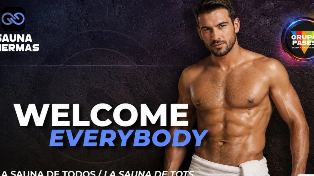 Captura de pantalla de la página de inicio del sitio web de Sauna Thermas en Barcelona, España.