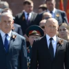 Israeli Prime Minister Benjamin Netanyahu and Russian President Vladimir Putin during a wreath-laying ceremony at the Tomb of the Unknown Soldier in Moscow on May 9, 2018. Photo by Amos Ben Gershom/GPO.