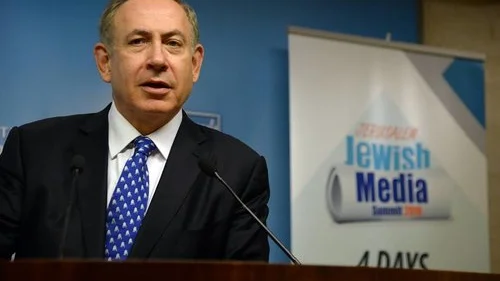 Israeli Prime Minister Benjamin Netanyahu speaks at the recent Jewish Media Summit in Jerusalem. Credit: Jewish Media Summit.