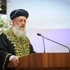 Israel's Chief Sephardic Rabbi David Yosef speaks during a swearing in ceremony for new judges in the Rabbinical Court, held at the President's Residence in Jerusalem, June 10, 2025. Photo by Arie Leib Abrams/Flash90.