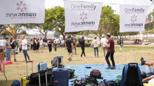 A total of 350 children and teenagers, all orphans or bereaved siblings, attend the annual pre-Passover camp run by OneFamily, April 2025. Photo by Meir Pavlovsky.