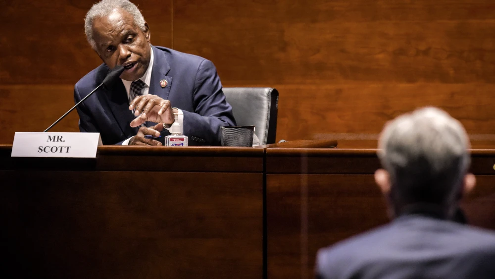 Rep. David Scott (D-Ga.) questions Fed chair Jerome Powell during the House Committee on Financial Services hearing on Oversight of the Treasury Department and Fed Reserve Pandemic response in Washington, D.C., on June 30, 2020. Photo by Bill O'Leary-POOL/Getty Images.