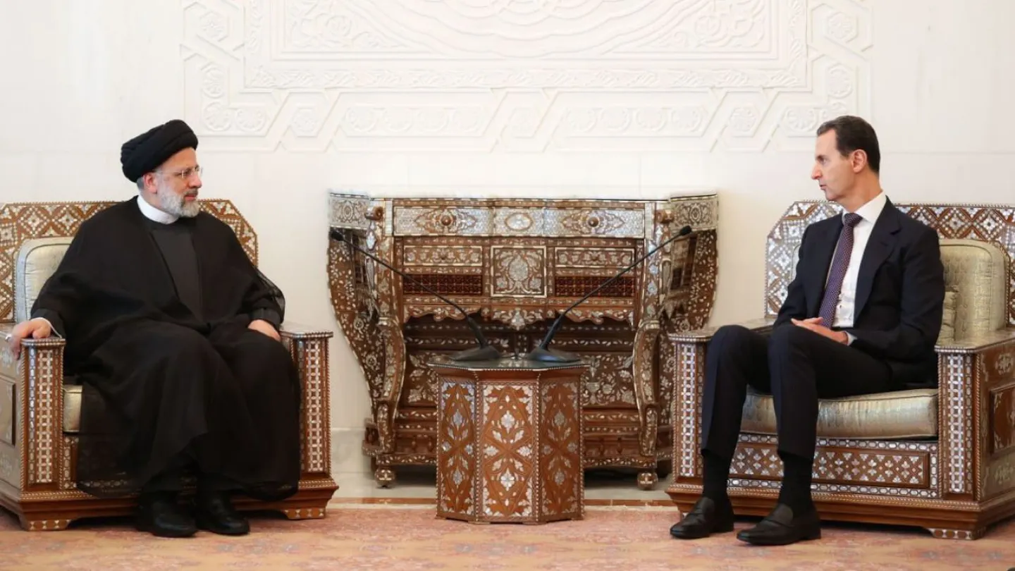 Iranian President Ebrahim Raisi meets Syrian President Bashar Assad in Damascus, May 3, 2023. Source: Twitter.