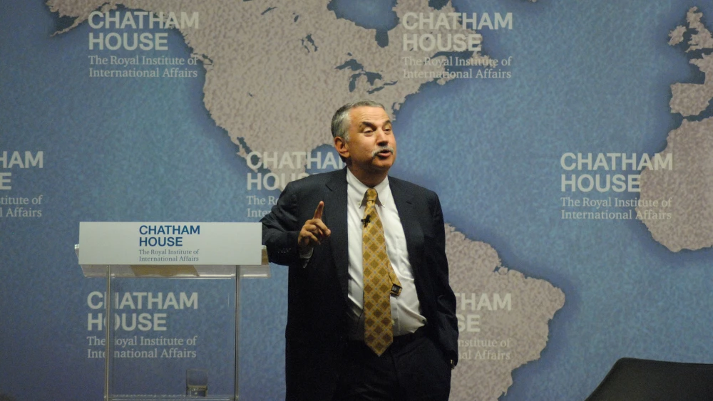 News columnist and author Thomas L. Friedman speaks on “The Divide Between Order and Disorder” at Chatham House in London, Sept. 16, 2014. Credit: Chatham House, Flickr API/Creative Commons via Wikimedia Commons.