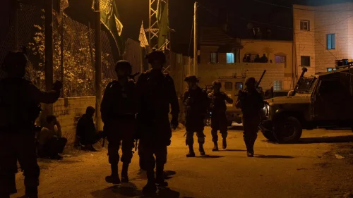 Israeli forces conduct an arrest operation in the Palestinian village of Deir Nidham in Judea and Samaria on Jan 3, 2021. Credit: Israel Defense Forces.