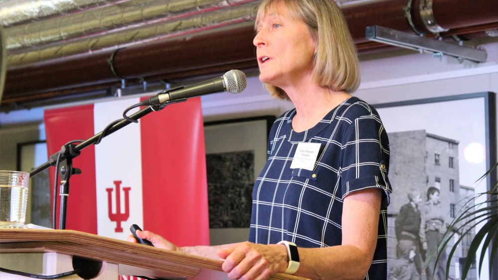 Tammi Rossman-Benjamin, co-founder and director of the California-based AMCHA Initiative. Credit: IU Europe Gateway.