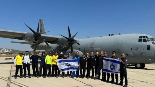 The Israeli firefighting team being sent to Cyprus, Aug. 7, 2023. Credit: Prime Minister's Office.