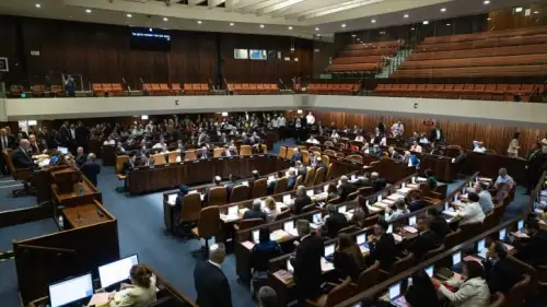 A vote on the "reasonableness bill" at the Knesset in Jerusalem, July 24, 2023. Photo by Yonatan Sindel/Flash90.