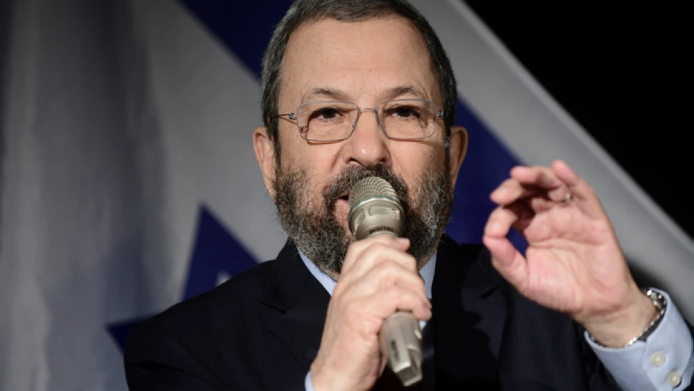 Former Israeli Defense Minsiter Ehud Barak during a press conference in Tel Aviv on April 3, 2019. Photo by Tomer Neuberg/Flash90.