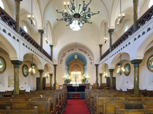 The interior of the Synagogue of Liège in Belgium. Credit: Courtesy of the Municipality of Liège.