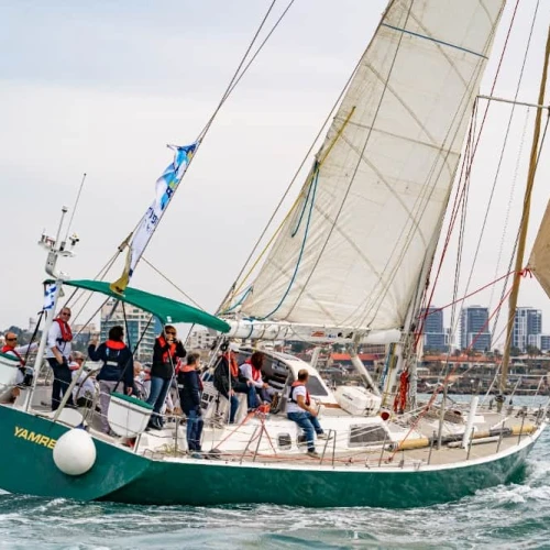 The Challenge 67' "YAMREED" at sea. Photo by Uri Magnus.