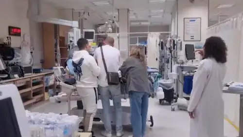 Maya Regev's family greets her at Soroka Medical Center in Beersheba on Nov. 26, 2023. Source: X.