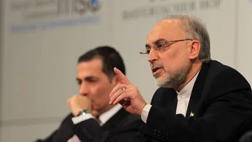 Then-Iranian Foreign Minister Ali Akbar Salehi (right) speaks during a panel discussion on Iran at the 49th Munich Security Conference, on Feb. 3, 2013. Credit: Florian Wüst via Wikimedia Commons.
