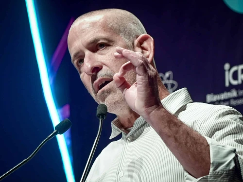 Shin Bet Director Ronen Bar speaks at the annual Cyber Week at Tel Aviv University, June 27, 2023. Photo by Avshalom Sassoni/Flash90.