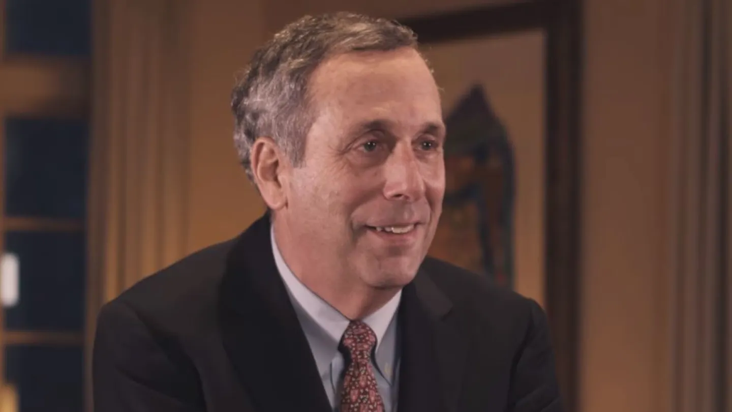 Harvard University president Lawrence Bacow. Source: YouTube.