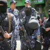 Palestinian police during a military parade in the West Bank city of Nablus to celebrate the 31st anniversary of their founding in the Palestinian Authority, July 1, 2025. Photo by Nasser Ishtayeh/Flash90