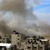 Smoke rises after Israeli airstrikes over Khan Yunis, in the southern Gaza Strip, on Nov. 11, 2023. Photo by Abed Rahim Khatib/Flash90.