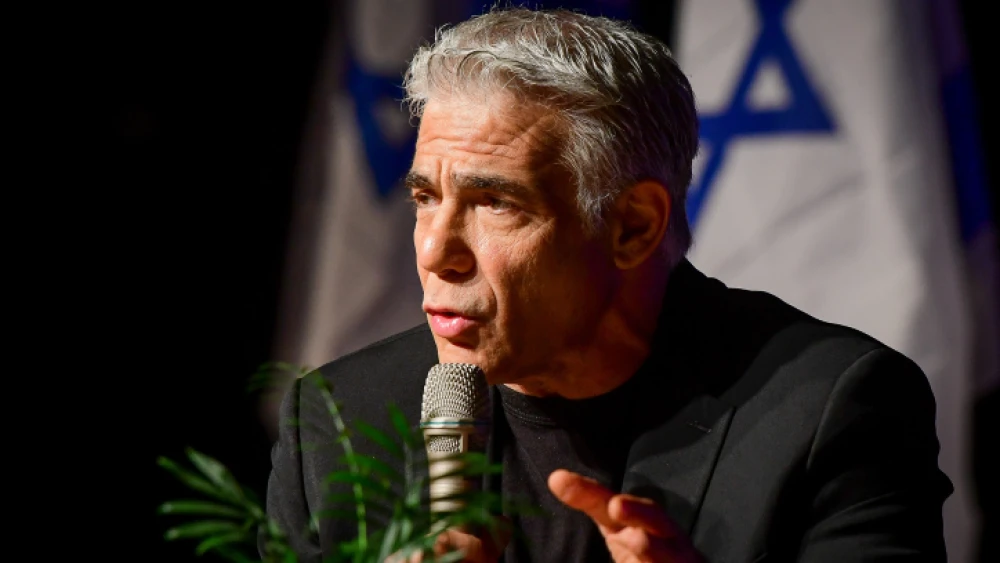 Israeli Foreign Minister Yair Lapid speaks at a conference in Jaffa, June 7, 2022. Photo by Avshalom Sassoni/Flash90.