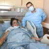 Hadassah's Kidney Transplantation Service Chief Dr. Abed Khalaileh with Randa Aweis, the Christian Arab recipient of Yigal Yehoshua’s kidney. Photo by David Z. Harris/HWZOA.