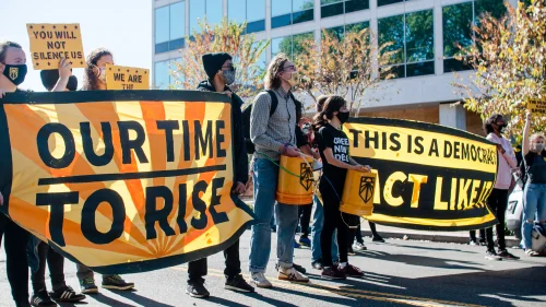 Members of Sunrise DC, a progressive climate activist group. Source: Twitter.