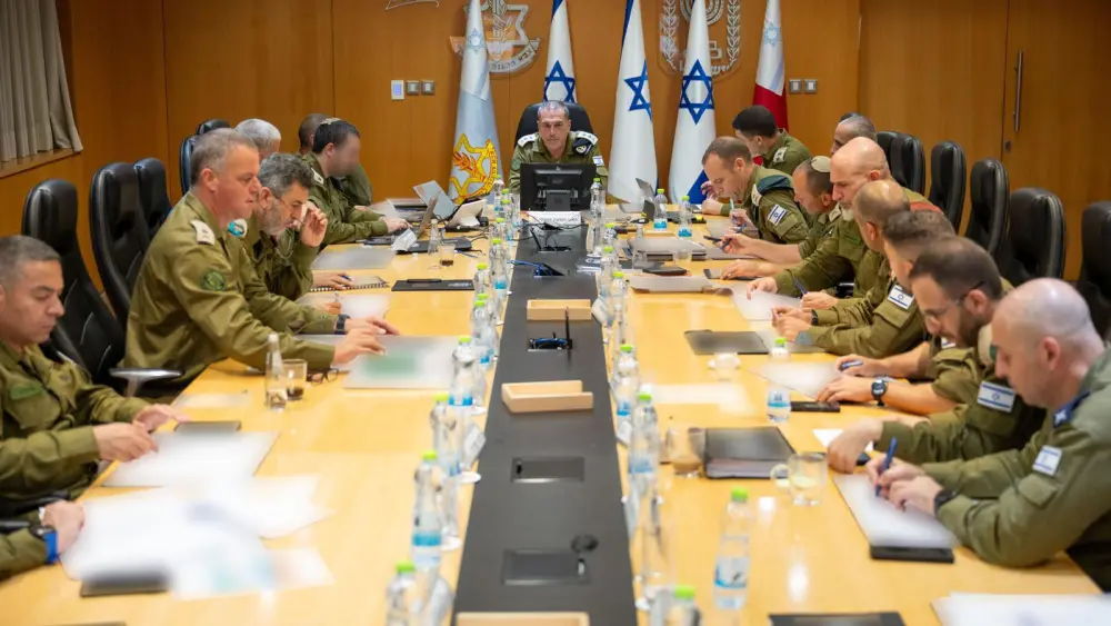 Israeli military Chief of Staff Lt. Gen. Eyal Zamir leads a multi-front situation assessment with senior officers in Tel Aviv, Aug. 27, 2026. Credit: IDF.