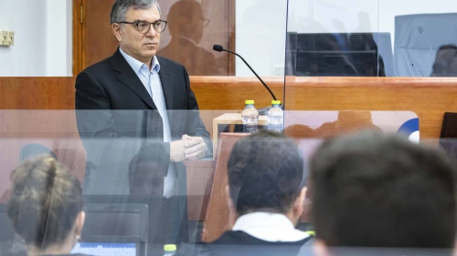 Shlomo Filber, former director general of the Communications Ministry, testifies in Israeli Prime Minister Benjamin Netanyahu's trial at the Jerusalem District Court, June 15, 2022. Photo by Olivier Fitoussi/Flash90,