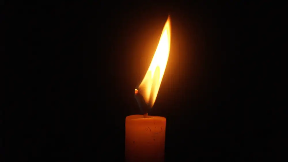 Memorial candle light flame