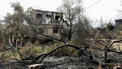 A view of the damage caused to homes in Mevo Modi'im due to a forest fire on May 24, 2019. Photo by Avi Dishi/Flash90.