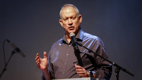 Israeli Minister of Defense Benny Gantz attends a conference for retired Israelis in the Eshkol region in southern Israel, on July 13, 2021. Photo by Flash90.