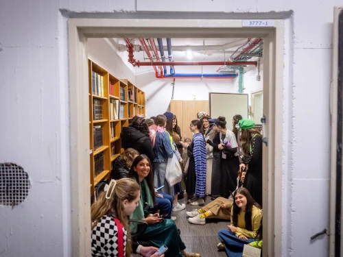 Patients and medical staff in an underground parking area converted into a treatment ward at Shaarei Tzedek Medical Center in Jerusalem on March 4, 2026. Photo by Chaim Goldberg/Flash90.
