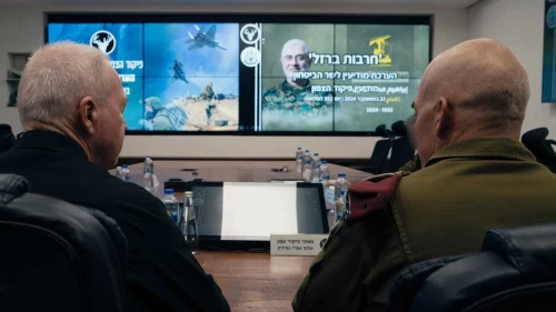 Israeli Defense Minister Yoav Gallant holds an operational situation assessment at the IDF’s Northern Command headquarters in Safed, Sept. 22, 2024. Photo by Ariel Hermoni/Defense Ministry.