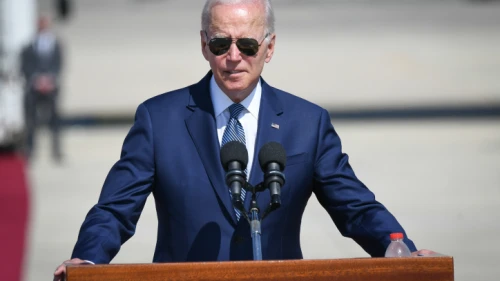 U.S. President Joe Biden speaks during a ceremony at Ben-Gurion Airport, July 13, 2022. Photo by Sraya Diamant/Flash90.