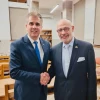 Israeli Foreign Minister Eli Cohen (left) begins the first visit in 12 years by Jerusalem's top diplomat to Chisinau, the capital of Moldova, Aug. 8, 2023. Credit: Israeli Foreign Ministry.