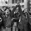 Terrorists outside the U.S. embassy in Tehran, where diplomats were being held hostage, 1979. Photo by Abbas Attar via Wikimedia Commons.