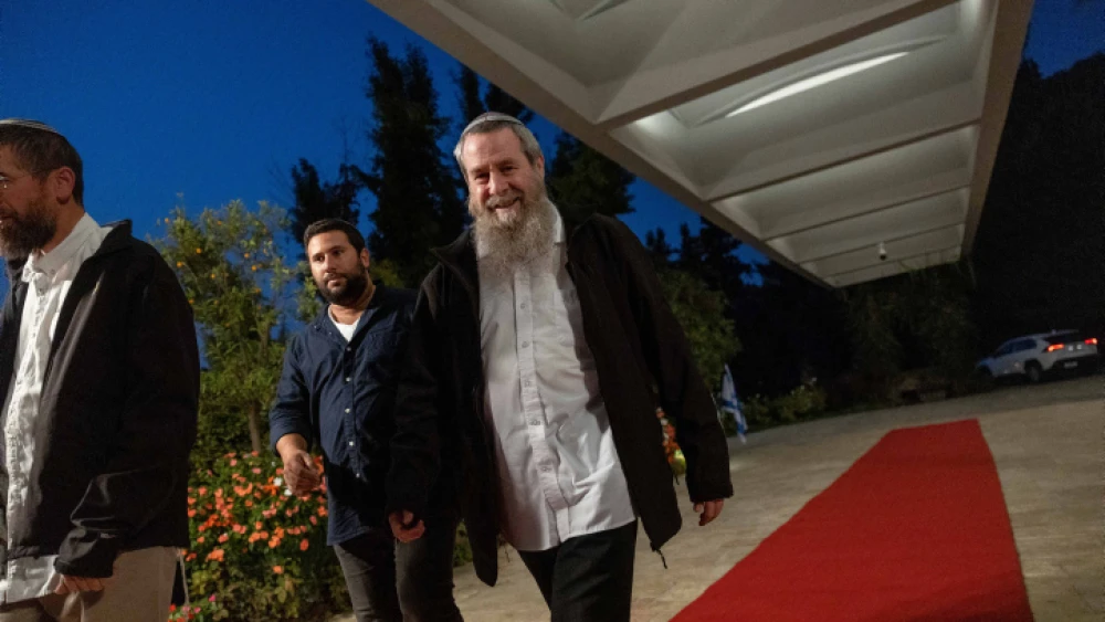 Noam Party head Avi Maoz arrives for a meeting with Israeli President Isaac Herzog at the President's Residence in Jerusalem, Nov. 10, 2022. Credit: Yonatan Sindel/Flash90.