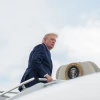 U.S. President Donald Trump boards Air Force One at Morristown Municipal Airport in New Jersey, Aug. 2, 2026. Photo by Anna Moneymaker/Getty Images.